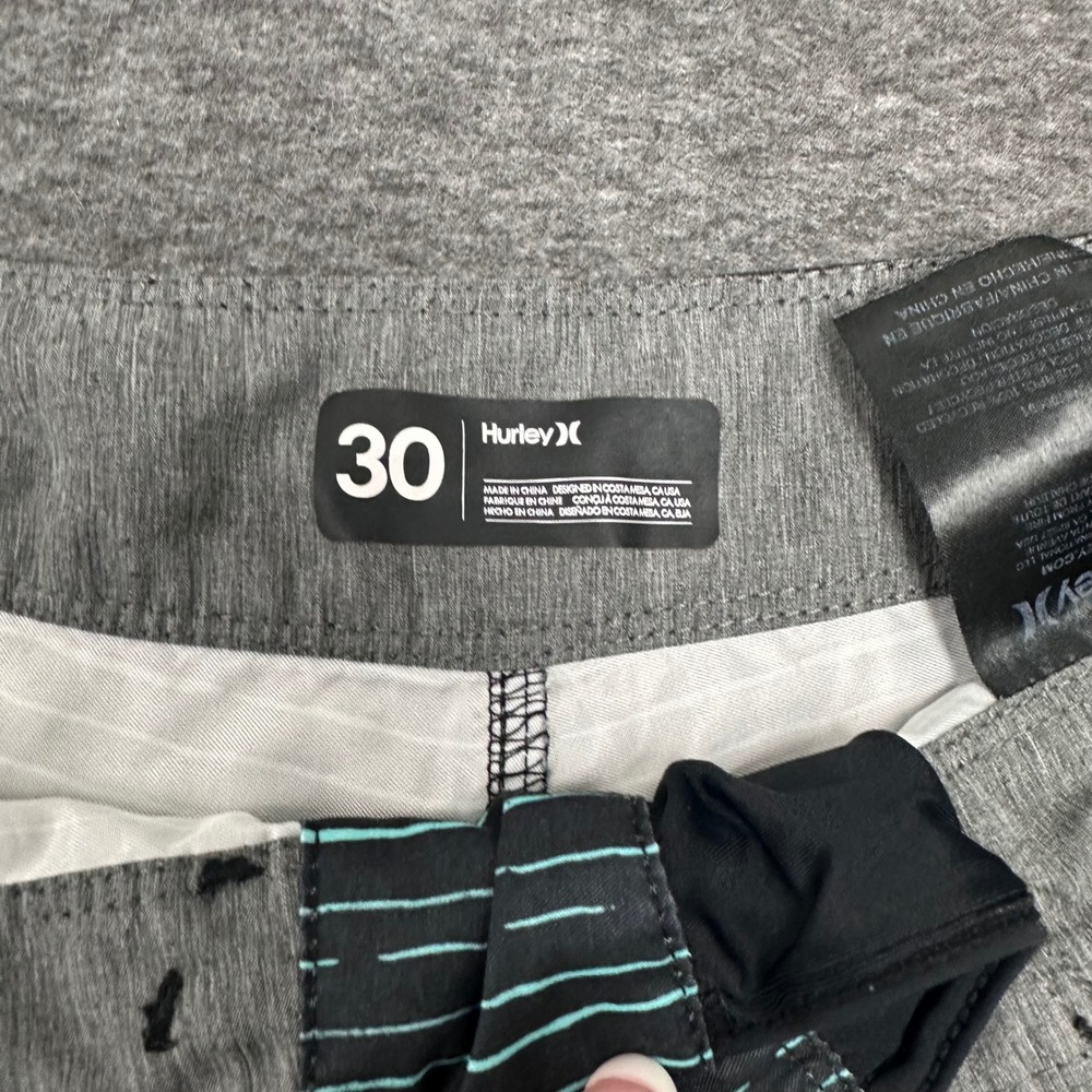 Hurley Striped Swim Trunks Board Shorts with‎ Drawstring Size 30 - Picture 3 of 8